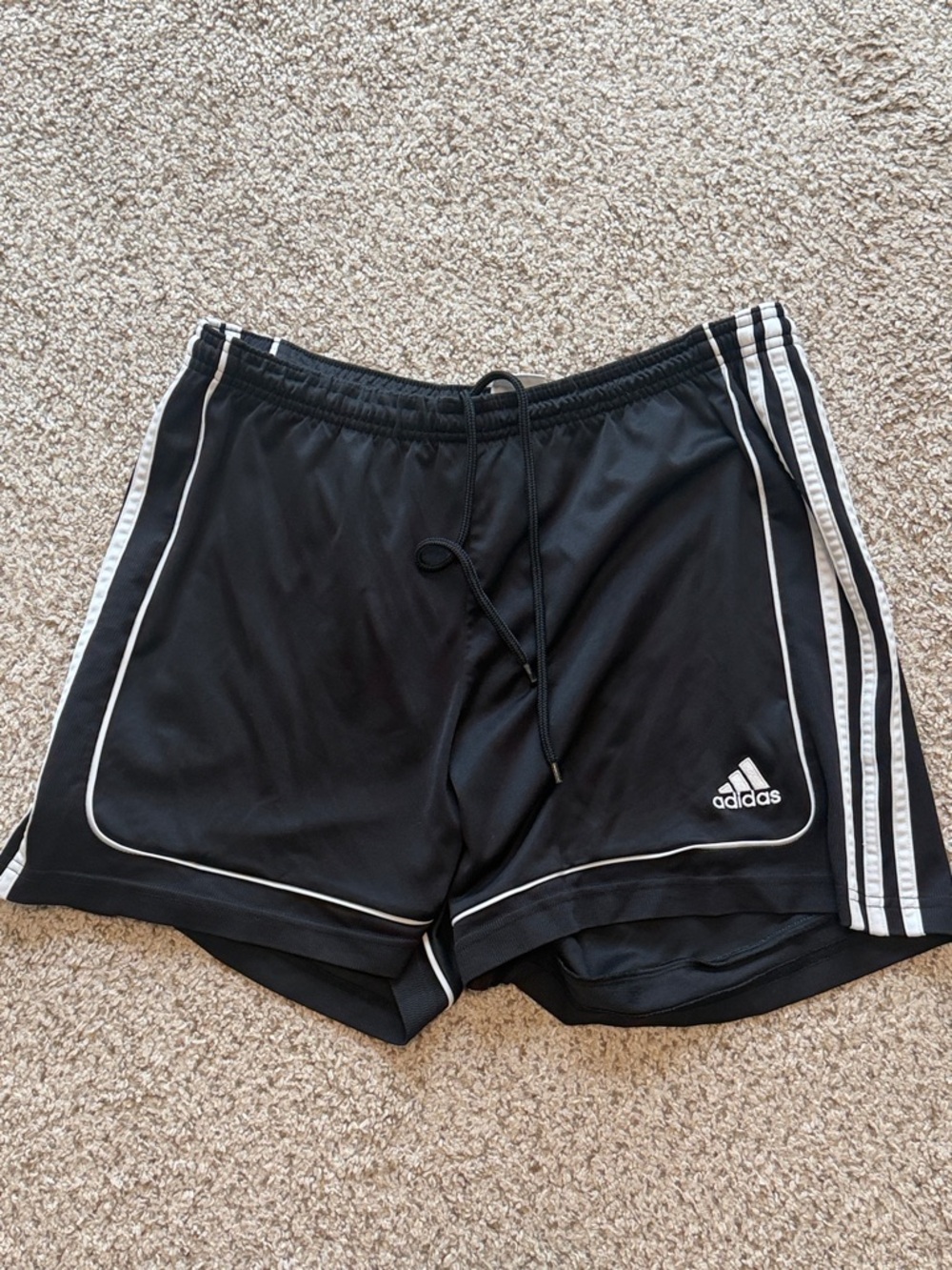 adidas Black Athletic Shorts with White Trim